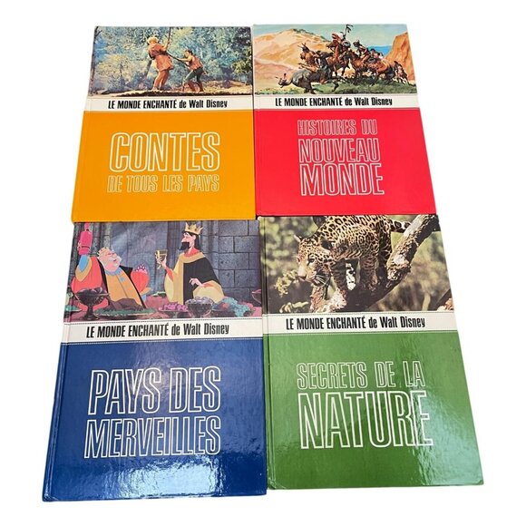 Disney Wonderful World Le Mode Enchante 4 Book Set HC 1965 Francais French - Picture 1 of 12